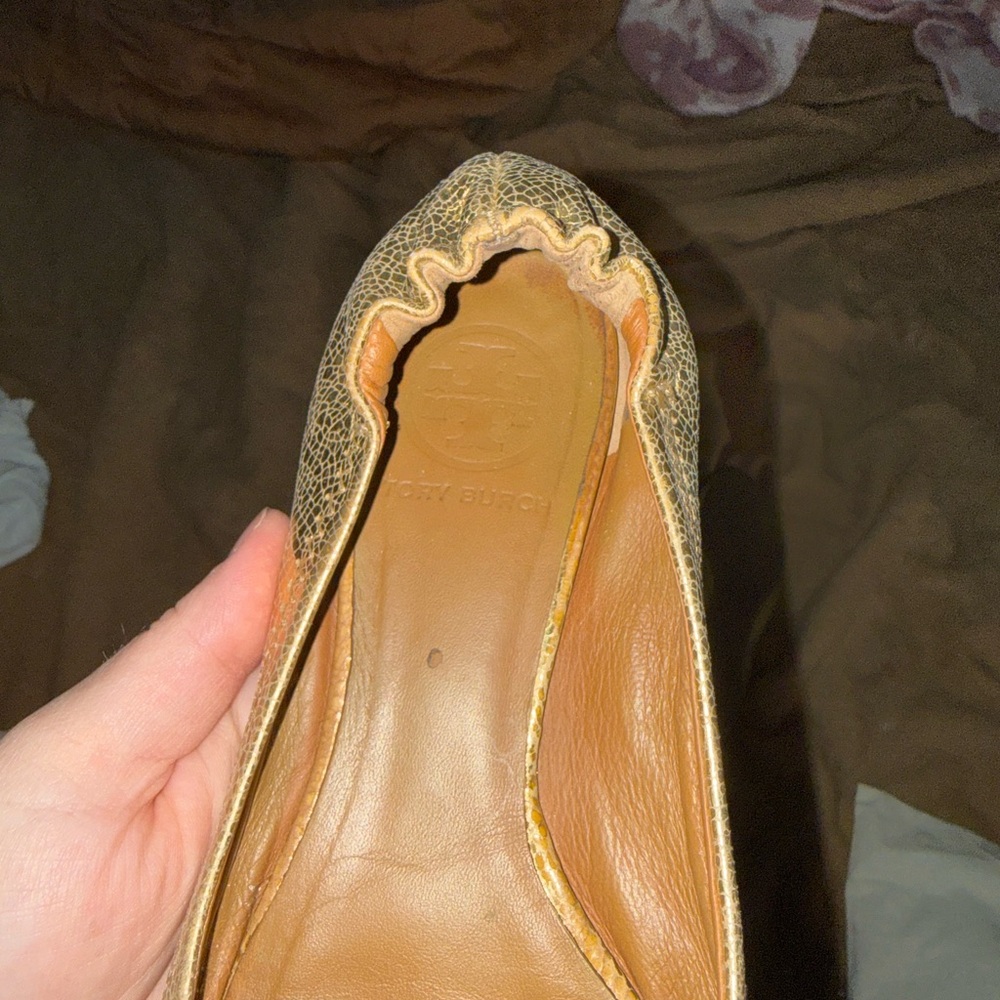 Tory Burch Metallic Gold Flats - Picture 3 of 3